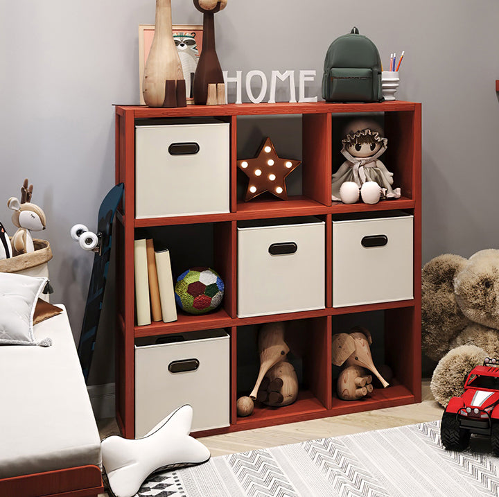 9 cube organizer used to organize a Child's room