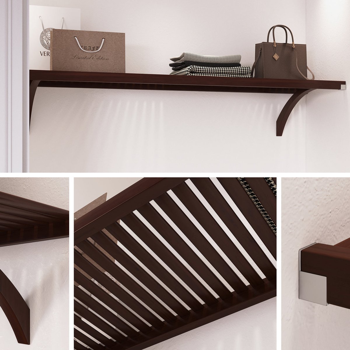 Solid Wood 6 ft. Shelf Kit - John Louis Home - Closet Shelves