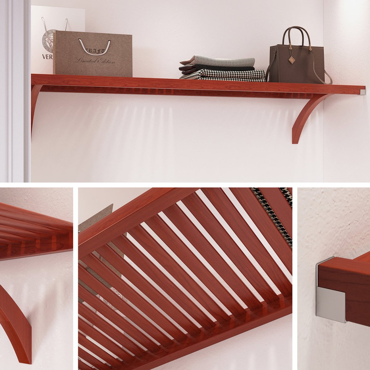 Solid Wood 6 ft. Shelf Kit - John Louis Home - Closet Shelves