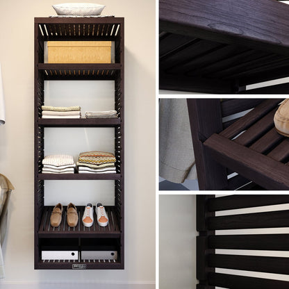 Solid Wood Accessory Tower with Adjustable Shelves - John Louis Home - Closet Organizers